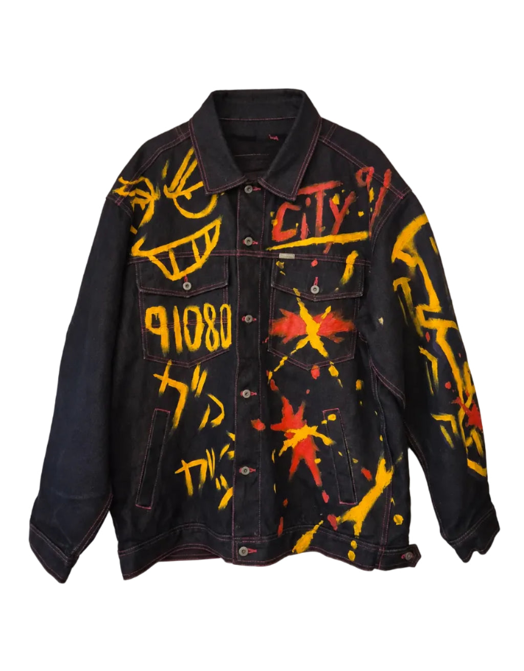 “CITY 91" Dark Blue Customized Denim Jacket