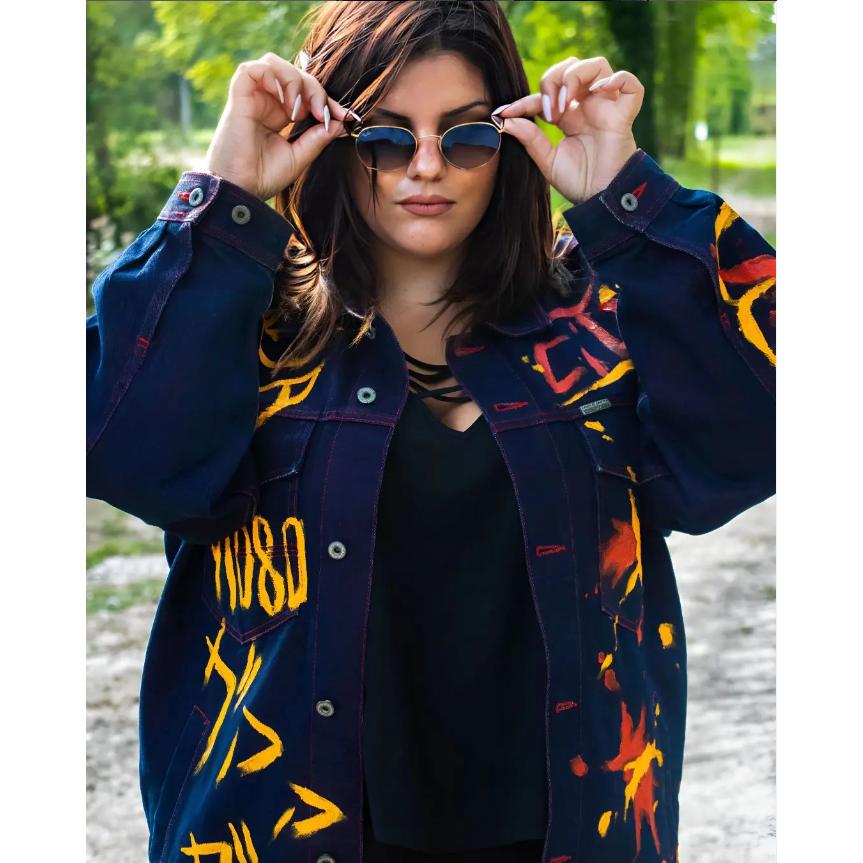 “CITY 91" Dark Blue Customized Denim Jacket