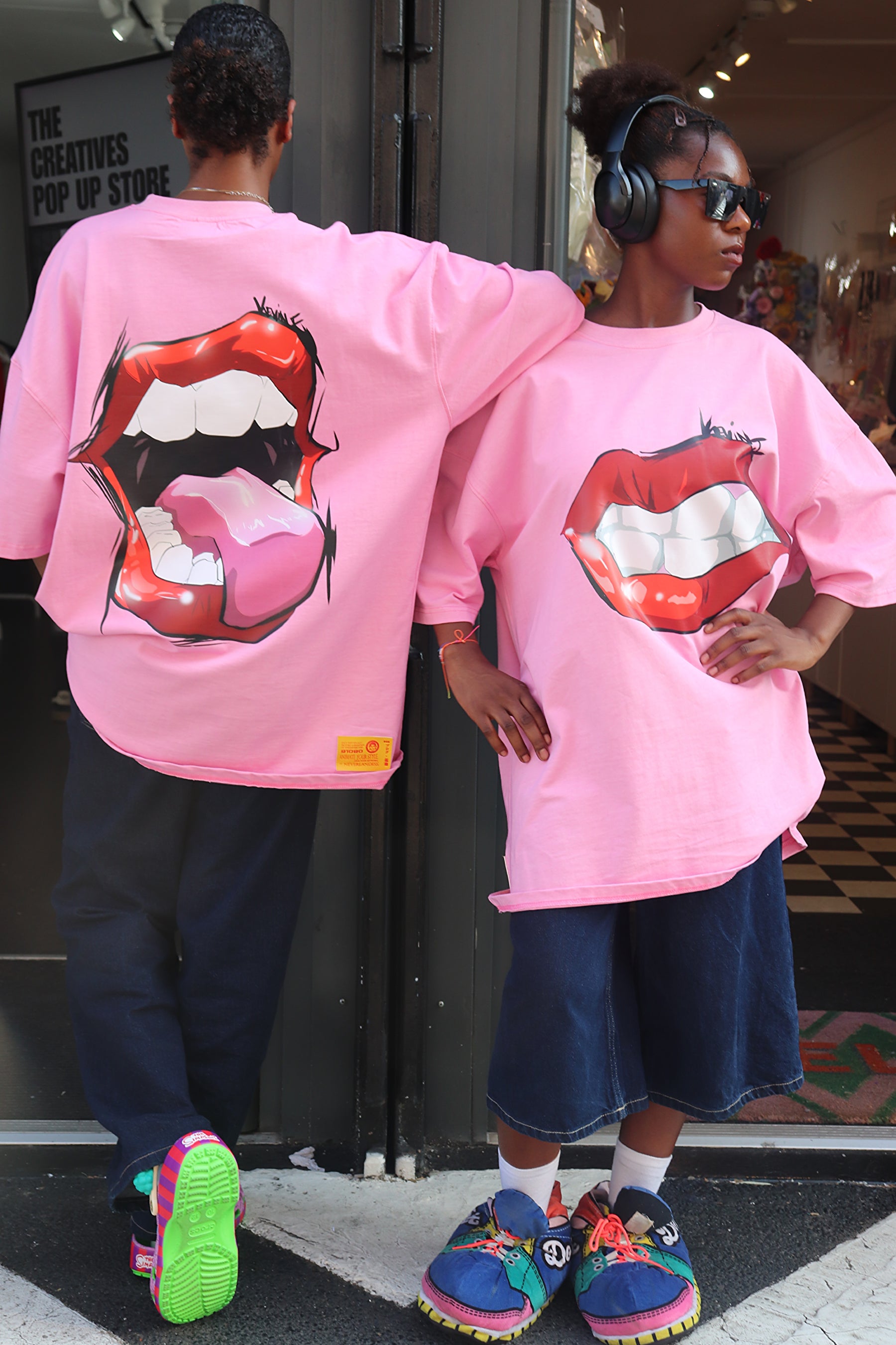 Oversized Pink T-shirt – Mouth Edition
