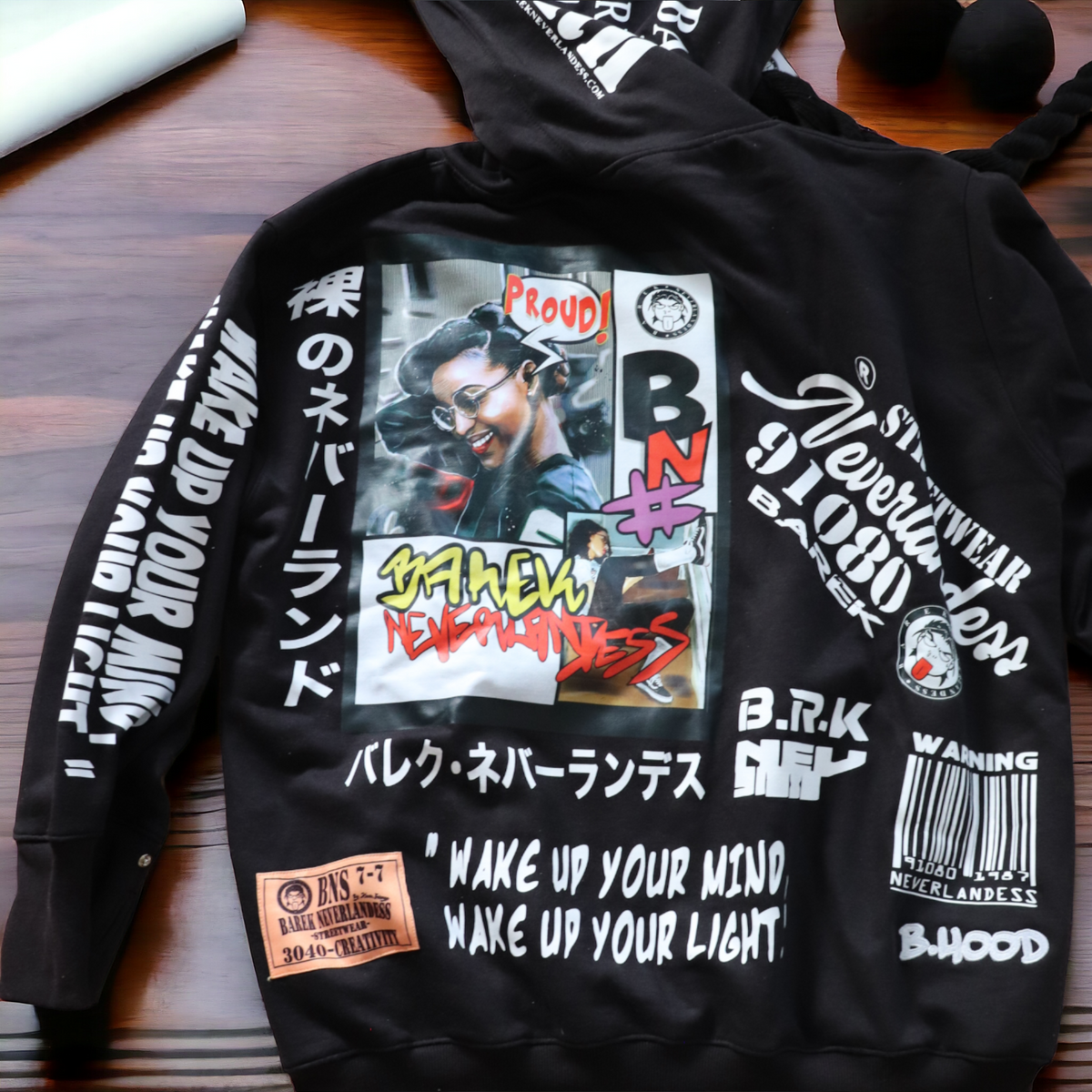 "Big Hood" 7.0 Oversized Black Hoodie