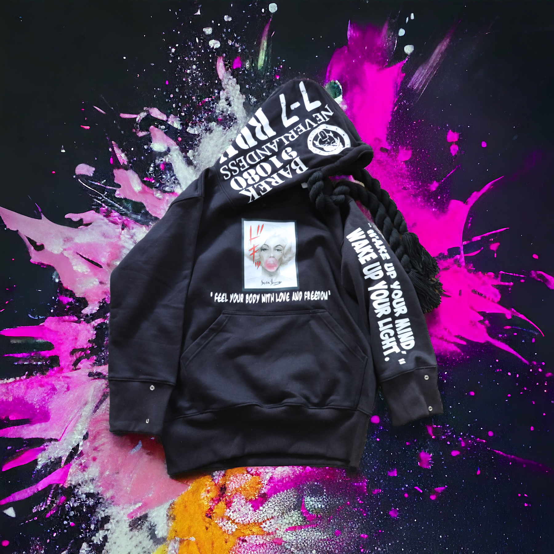 "Big Hood" 7.0 Oversized Black Hoodie