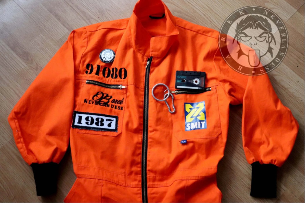 "Street Code” Oversized Orange Jumpsuit