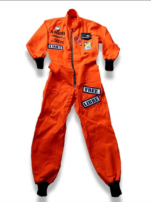 "Street Code” Oversized Orange Jumpsuit