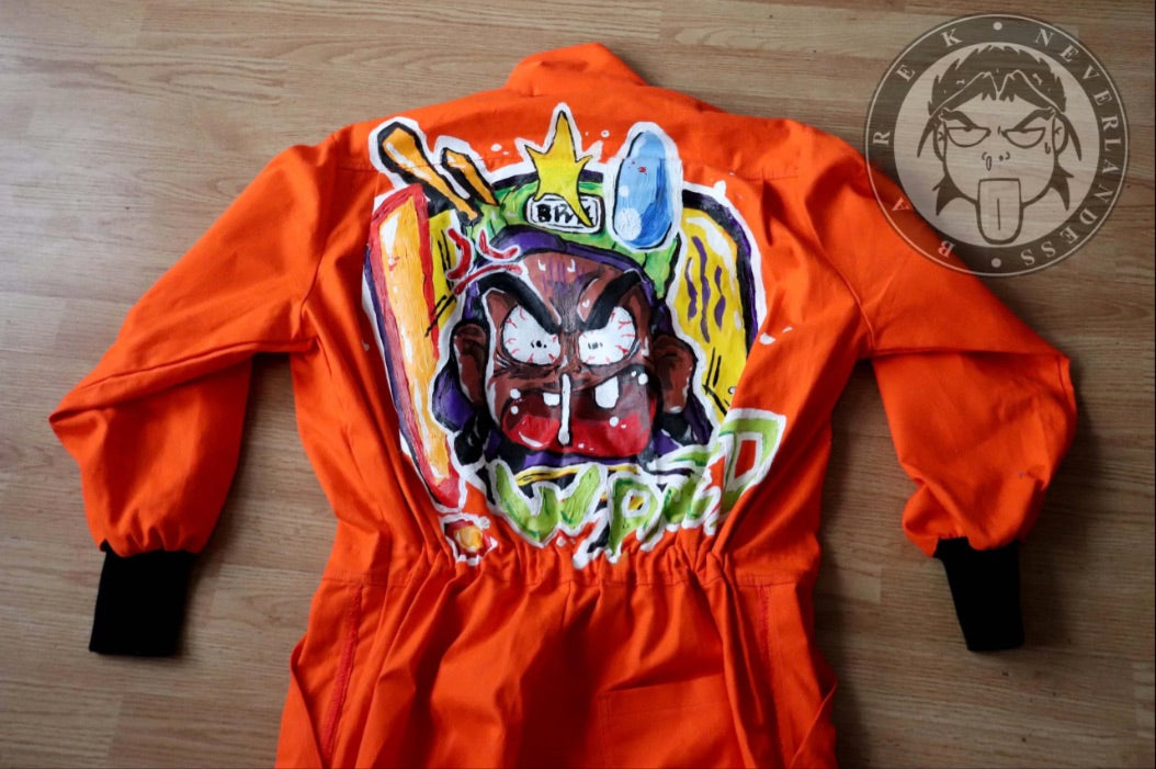 "Street Code” Oversized Orange Jumpsuit