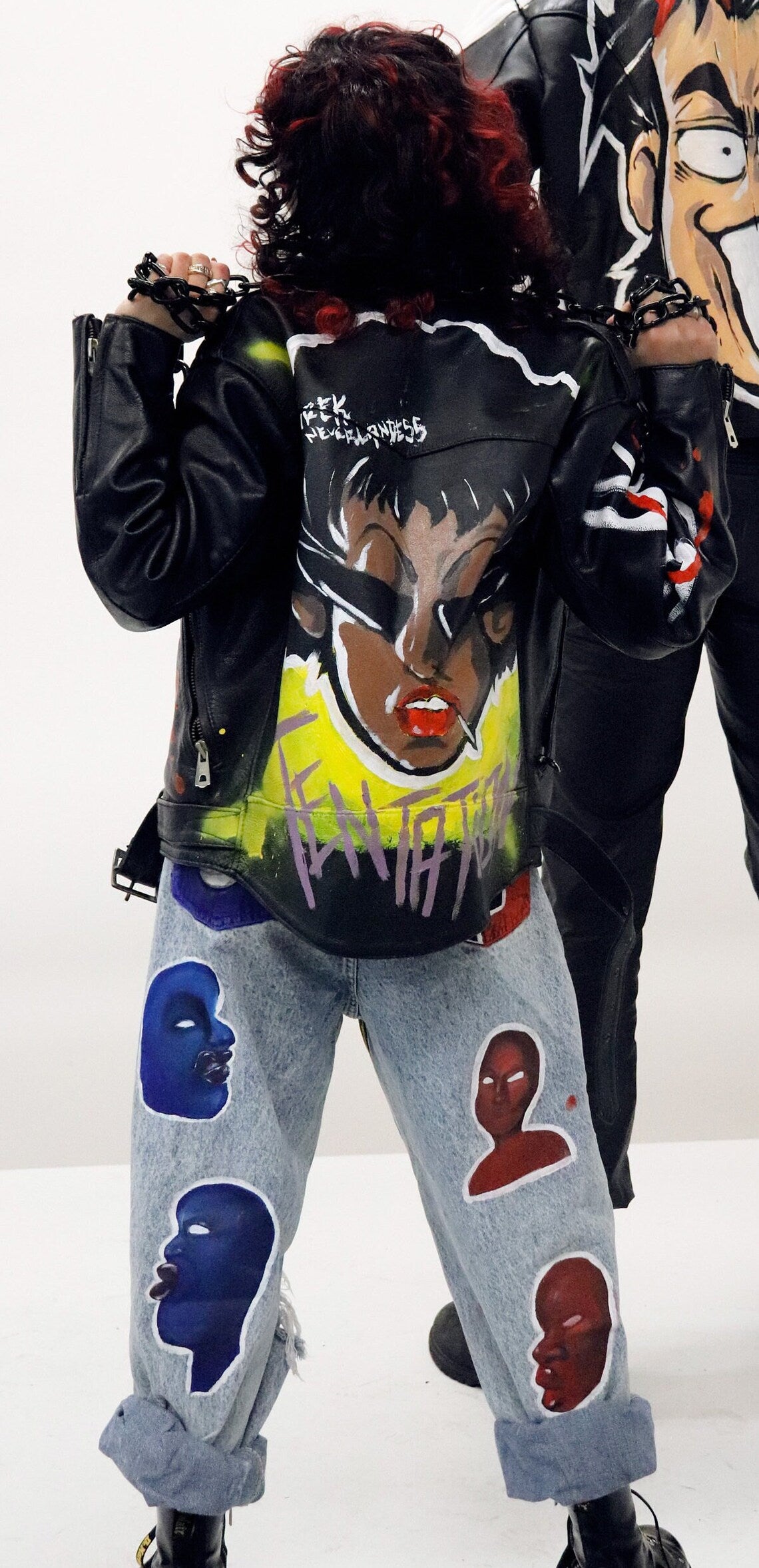 "Tentation" Biker Fitted Leather Jacket Woman
