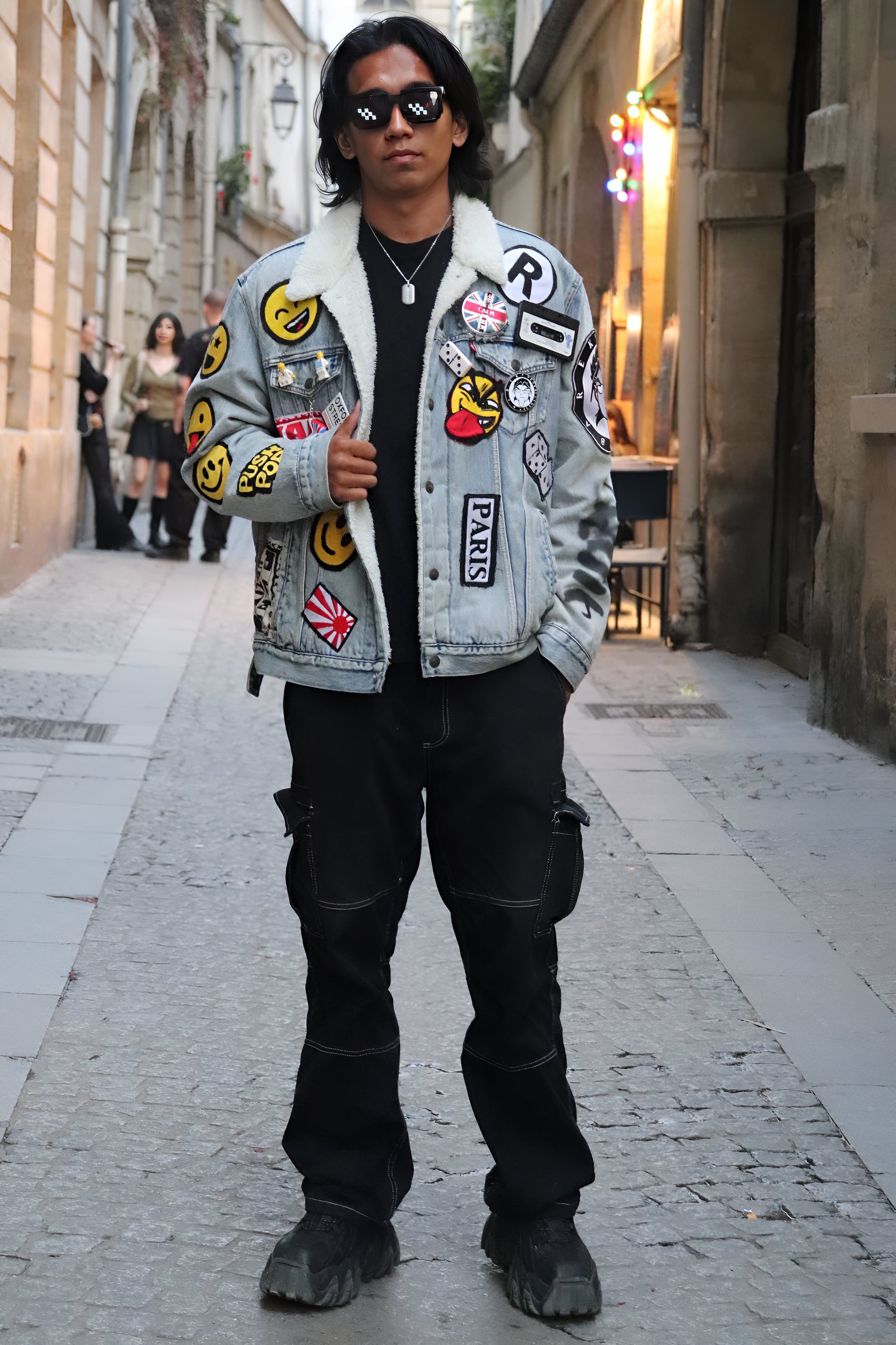 "War is Illegal" Light Blue Oversized Denim Jacket