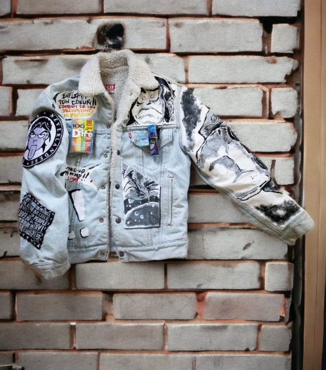 "Urban Cipher” Medium Wash Oversized Denim Jacket