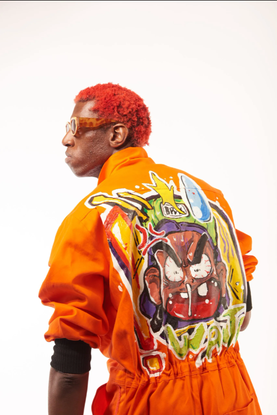 "Street Code” Oversized Orange Jumpsuit