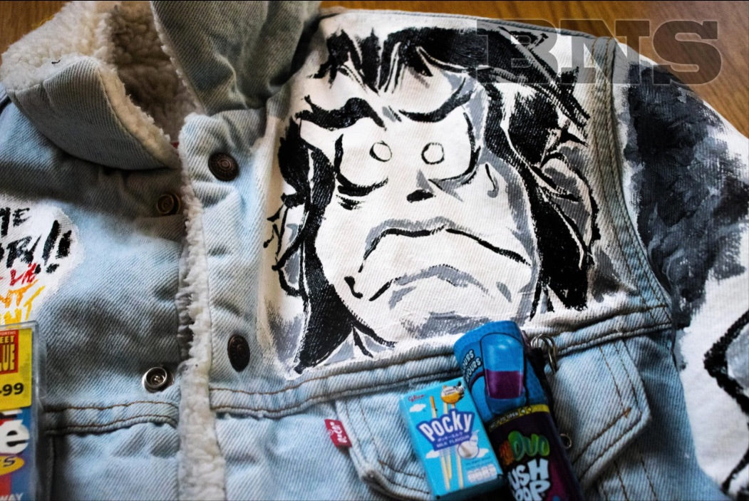 "Urban Cipher” Medium Wash Oversized Denim Jacket