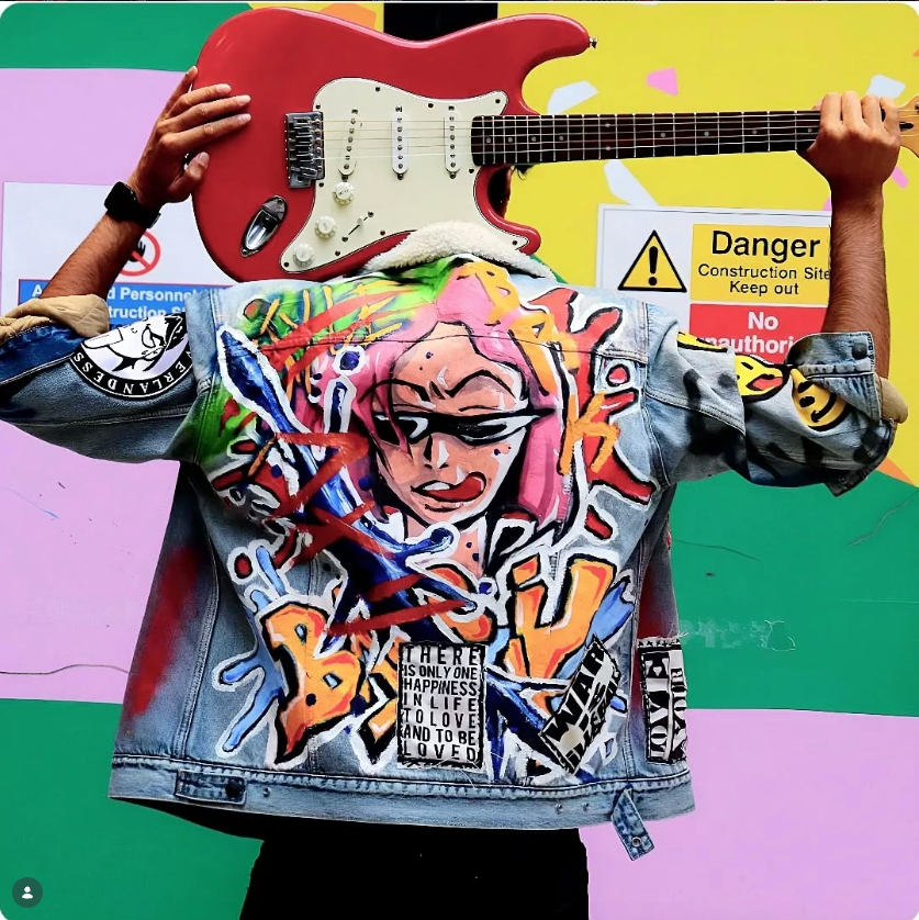 "War is Illegal" Light Blue Oversized Denim Jacket