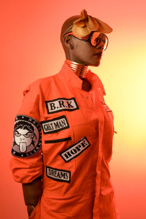 “Guetto Dreams” Oversized Orange Jumpsuit