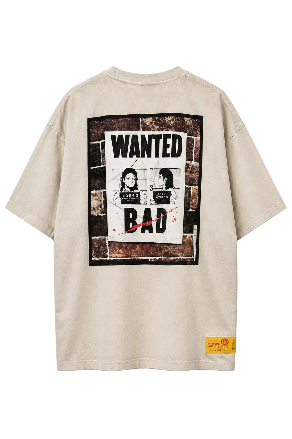 Barek Neverlandess London streetwear - Oversized Sand T-shirt Cream color Edition unique designer fashion artwork