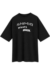 Barek Neverlandess London streetwear - Oversized Black T-shirt Awaken Edition unique designer fashion artwork