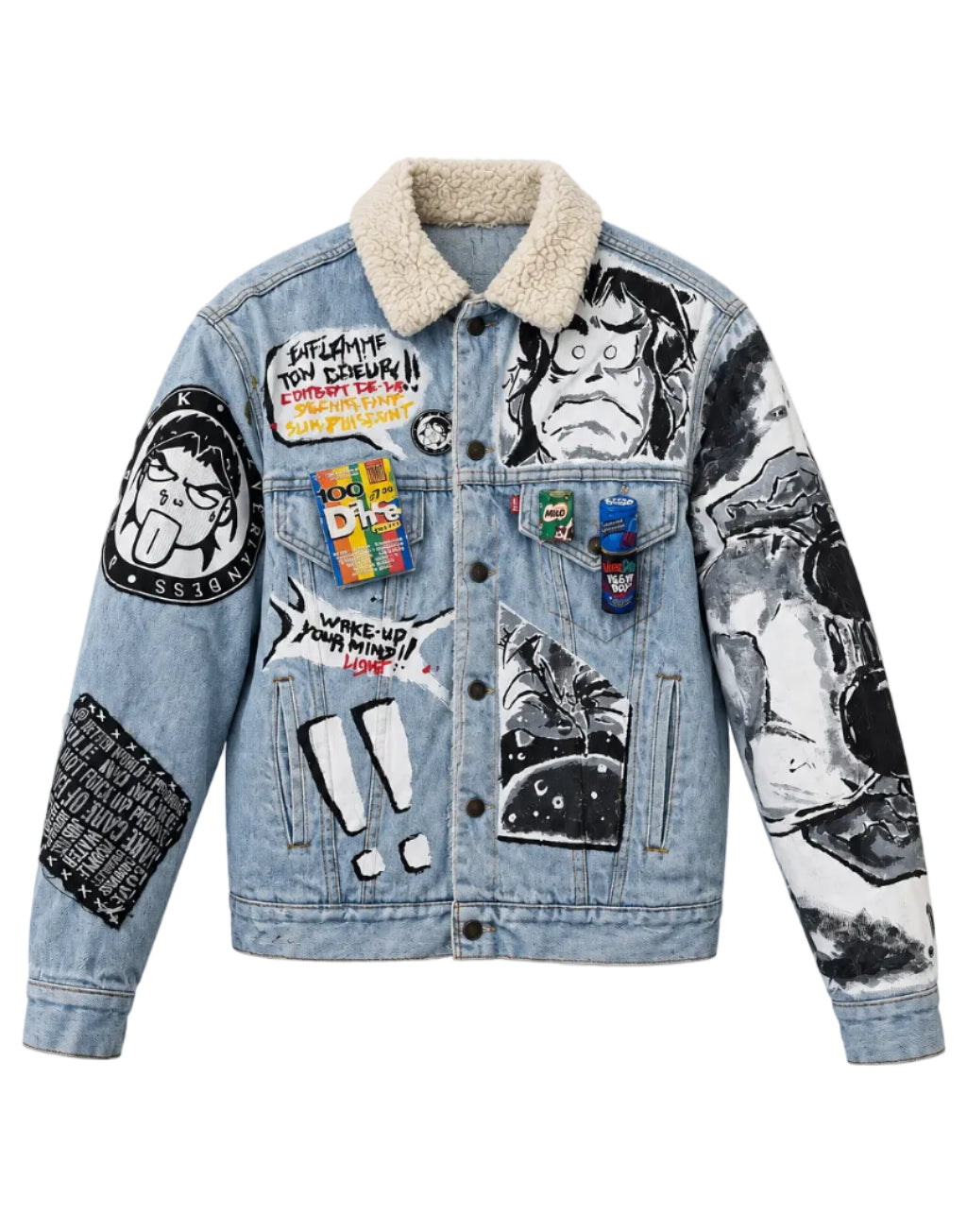 "Urban Cipher” Medium Wash Oversized Denim Jacket