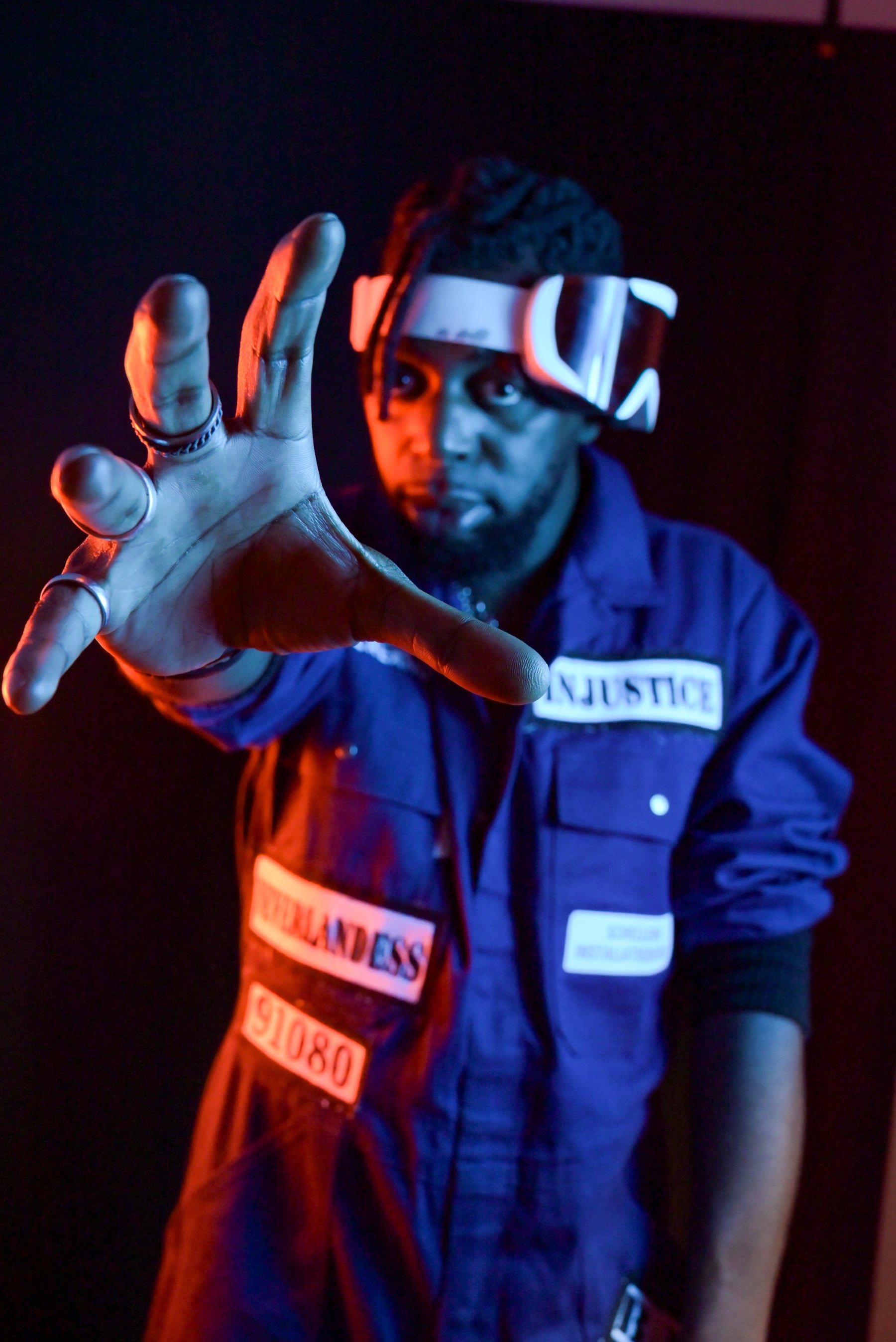 “Midnight Code” Oversized Navy Jumpsuit