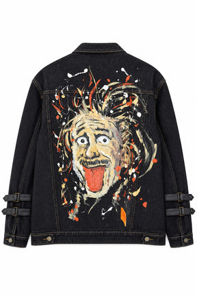 "Albert Einstein" Denim Jacket Oversized