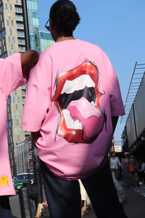 Oversized Pink T-shirt – Mouth Edition