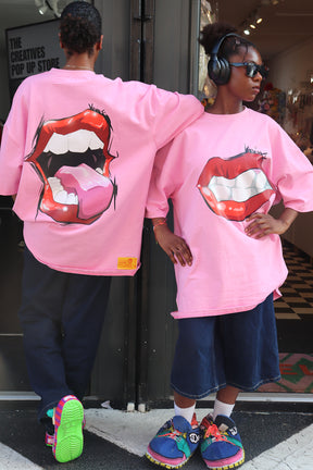 Oversized Pink T-shirt – Mouth Edition