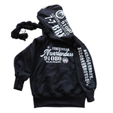 Barek Neverlandess London streetwear - "Big Hood" 2.0 Oversized Black Hoodie unique designer fashion artwork