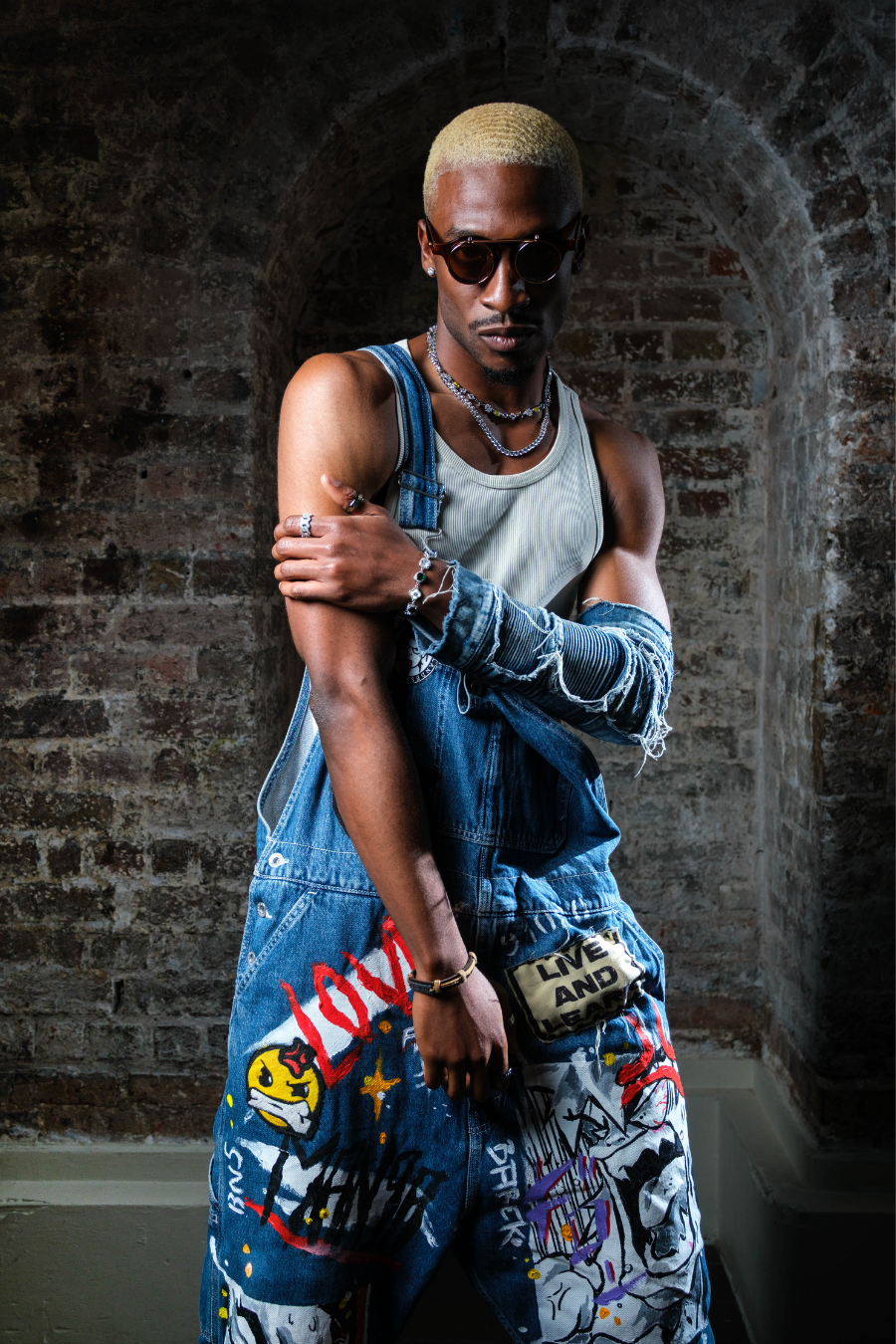 "Cartoon" Customized Original Levi's Denim Overalls
