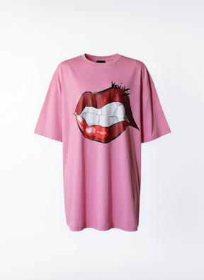 Oversized Pink T-shirt – Mouth Edition