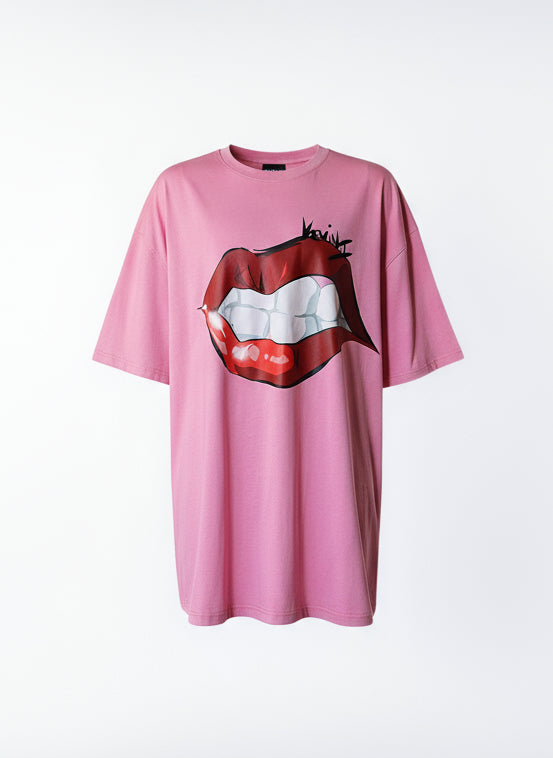 Oversized Pink T-shirt – Mouth Edition